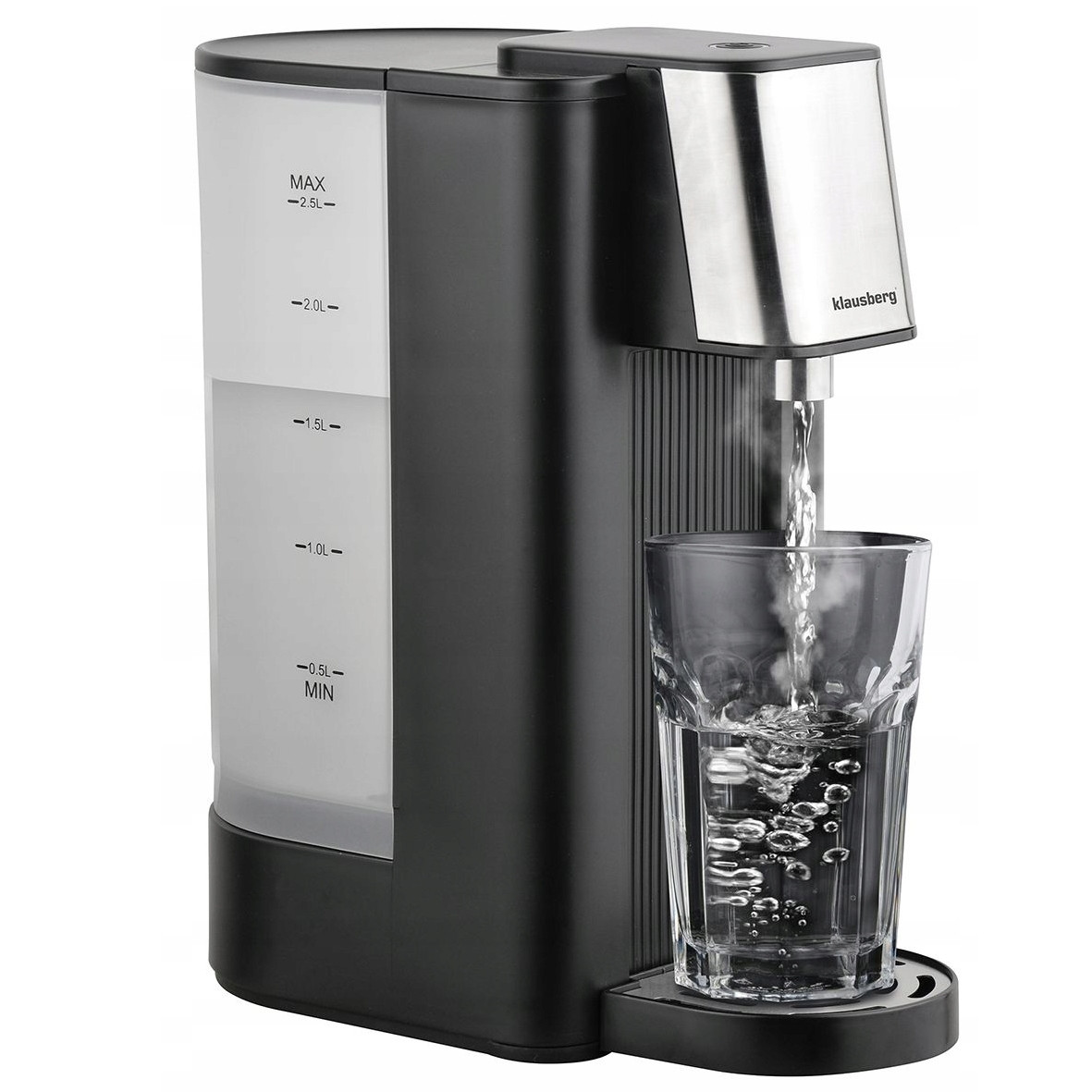 Диспенсър за гореща вода Klausberg KB 7877, 2600W, 2.5l, 95°C, 400-500мл/мин, Индикатор за нивото на вода, CE, RoHS, Черен
