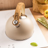 Klausberg KB 7913 Whistling Kettle, 2.5 L, Wood-Effect Handle, Induction, Beige