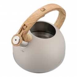 Σφυρίζοντας βραστήρας Klausberg KB 7913, 2.5 L, Λαβή με εφέ ξύλου, Επαγωγή, Μπεζ