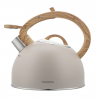 Ceainic cu fluier Klausberg KB 7913, 2.5 L, Maner cu efect de lemn, Inductie, Bej