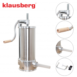 Klausberg KB 7927 Sausage Filling Machine, 5 kg, Manual, 14–35 mm, 6 Nozzles, Stainless Steel
