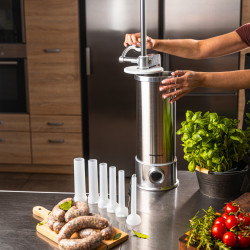 Klausberg KB 7927 Sausage Filling Machine, 5 kg, Manual, 14–35 mm, 6 Nozzles, Stainless Steel