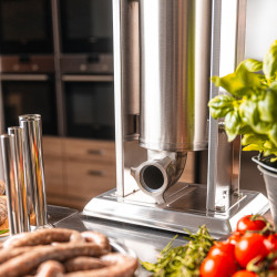 Klausberg KB 7930 Sausage Filling Machine, 5 kg, Manual, 4 stainless steel nozzles, Air release valve, Movable cylinder, Stainless steel