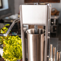 Klausberg KB 7930 Sausage Filling Machine, 5 kg, Manual, 4 stainless steel nozzles, Air release valve, Movable cylinder, Stainless steel