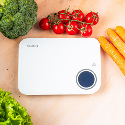 Klausberg KB 7938 Kitchen Scale, 5 kg, Bluetooth, Mobile App, LCD, TARE, 4 Display Modes, Liquids, Indicators, White/Blue