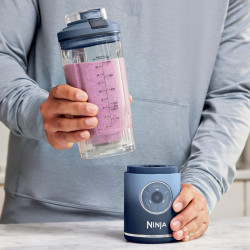 Blender portabil Ninja Blast Max BC251EUGY, 14.4W, 11.1V, 570 ml, 19000 rpm, Zdrobire gheata, Pana la 25 de cicluri, Fara BPA, Gri