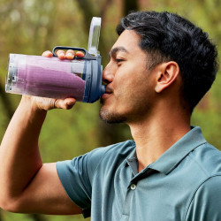 Blender portabil Ninja Blast Max BC251EUGY, 14.4W, 11.1V, 570 ml, 19000 rpm, Zdrobire gheata, Pana la 25 de cicluri, Fara BPA, Gri