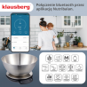 Klausberg KB 7939 Kitchen Scale with Bowl, 5 kg, Bluetooth, Mobile App, LED, TARE, Liquids, 4 Nutritional Values, Stainless Steel