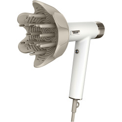 Shark HD334EU Hair Dryer, 1700W, Diffuser, 3 Speed Settings, 3 Attachments, Heat Protection, 110°C, Ionizer, White
