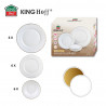 Kinghoff KH 1921 Dinner Set, 18-piece, Serves 6, Opal Glass, White/Gold