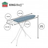 Kinghoff KH 1938 Ironing Board, 107.5 x 30.5 cm, 4 height settings, Iron Rest, Blue