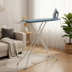 Kinghoff KH 1938 Ironing Board, 107.5 x 30.5 cm, 4 height settings, Iron Rest, Blue