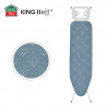 Kinghoff KH 1938 Ironing Board, 107.5 x 30.5 cm, 4 height settings, Iron Rest, Blue