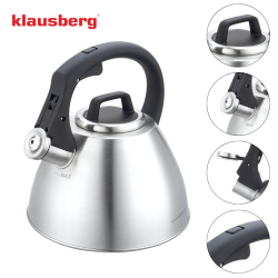 Σφυρίζοντας βραστήρας Klausberg KB 7951, 2.5 l, Ανοξείδωτο ατσάλι, Θερμομονωμένη λαβή, Επαγωγή, Ματ όνυχα