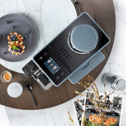 Espressor automat DeLonghi Rivelia Pebble Grey EXAM440.55.G, 1450W, 19 bar, 1.4l, Touchscreen TFT, Twin Shot, Boabe de Cafea, 16 bauturi, Gri