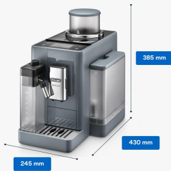 Espressor automat DeLonghi Rivelia Pebble Grey EXAM440.55.G, 1450W, 19 bar, 1.4l, Touchscreen TFT, Twin Shot, Boabe de Cafea, 16 bauturi, Gri