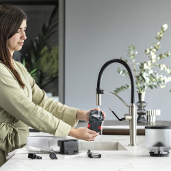 Espressor automat DeLonghi Rivelia Pebble Grey EXAM440.55.G, 1450W, 19 bar, 1.4l, Touchscreen TFT, Twin Shot, Boabe de Cafea, 16 bauturi, Gri