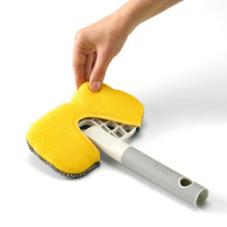 Joseph Joseph CleanTech 2-in-1 Surface Cleaning Mop 6500012, 18.5 cm, Soft-Grip Handle, Gray/Yellow