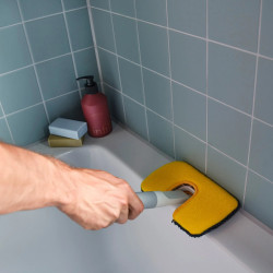 Joseph Joseph CleanTech 2-in-1 Surface Cleaning Mop 6500012, 18.5 cm, Soft-Grip Handle, Gray/Yellow