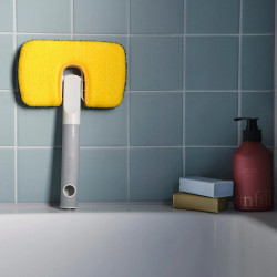 Joseph Joseph CleanTech 2-in-1 Surface Cleaning Mop 6500012, 18.5 cm, Soft-Grip Handle, Gray/Yellow