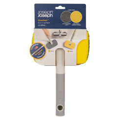 Joseph Joseph CleanTech 2-in-1 Surface Cleaning Mop 6500012, 18.5 cm, Soft-Grip Handle, Gray/Yellow