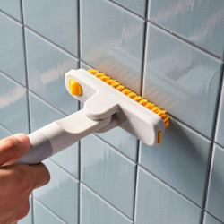 Joseph Joseph CleanTech Tile Cleaning Brush 6500022, 31 cm, Hanging Loop, Gray/Yellow