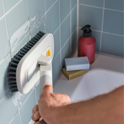 Joseph Joseph CleanTech Tile Cleaning Brush 6500022, 31 cm, Hanging Loop, Gray/Yellow