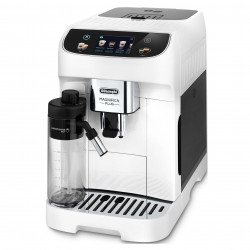 DeLonghi Magnifica PLUS ECAM 320.60.W Coffee Machine, 1450W, 15 bar, 1.8L, 15 programs, 13 grind settings, TFT touchscreen, LatteCrema Hot, Bean-to-cup option, White