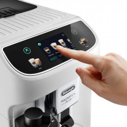 Espressor automat DeLonghi Magnifica PLUS ECAM 320.60.W, 1450W, 15 bar, 1.8l, 15 programe, 13 trepte de macinare, Ecran tactil TFT, LatteCrema Hot, Boabe de cafea, Alb