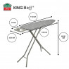 Kinghoff KH 1939 Ironing Board, 114x35.5 cm, 7 height settings, Iron Rest, Gray