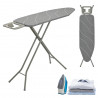 Kinghoff KH 1939 Ironing Board, 114x35.5 cm, 7 height settings, Iron Rest, Gray