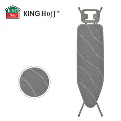 Τραπέζι σιδερώματος Kinghoff KH 1939, 114x35,5 cm, 7 θέσεις ρύθμισης, Σιδεροθήκη, Γκρι