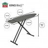 Kinghoff KH 1940 Ironing Board, 122x38 cm, 7 height settings, Steam generator holder, Dark gray