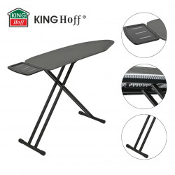 Kinghoff KH 1940 Ironing Board, 122x38 cm, 7 height settings, Steam generator holder, Dark gray