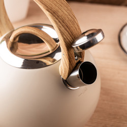 Klausberg KB 7956 Whistling Kettle, 3 L, Heat-Insulated Handle, Multi-Layer Bottom, Induction-Compatible, Beige