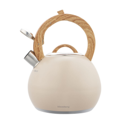 Ceainic cu fluier Klausberg KB 7956, 3L, Maner termoizolat, Fund multistrat, Inductie, Bej