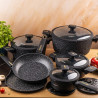 Klausberg KB 7966 Cookware Set, 12 pieces, Cast iron, Non-stick marble coating, Induction compatible, Black