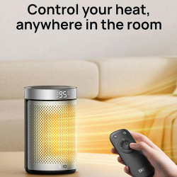 DREO Atom 416 Fan Heater, 1500 W, Up to 20 m², 5 Settings, HeatShield360, Timer, Gray/Black