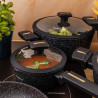 Klausberg KB 7966 Cookware Set, 12 pieces, Cast iron, Non-stick marble coating, Induction compatible, Black