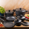 Klausberg KB 7966 Cookware Set, 12 pieces, Cast iron, Non-stick marble coating, Induction compatible, Black