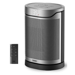 Θερμάστρα με ανεμιστήρα DREO Atom 318, 1500 W, Έως 20 m2, 5 λειτουργίες, HeatShield360, Χρονοδιακόπτης, Γκρι/Μαύρο