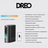 DREO 813S Ultrasonic Humidifier with Warm and Cool Mist, Up to 55 m², 500 ml/h, 6 L, 5 Settings, Compatible with Demineralization Cartridges, LED, Night Mode, Timer, Black