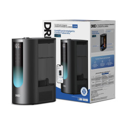 DREO 813S Ultrasonic Humidifier with Warm and Cool Mist, Up to 55 m², 500 ml/h, 6 L, 5 Settings, Compatible with Demineralization Cartridges, LED, Night Mode, Timer, Black