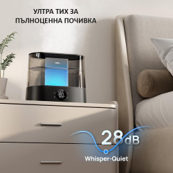 DREO 420S Ultrasonic Humidifier, Up to 25 m², 300 ml/h, 4 L, Automatic Control, Night Mode, Timer, LED, Black