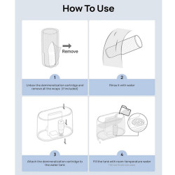 Demineralization cartridges for the DREO 813S humidifier, 3 pcs, Ion-exchange demineralization, Removes calcium and magnesium ions, Improves pH, White