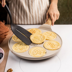 Klausberg KB 7970 Pancake Pan, 26.5 cm, 7 compartments, Non-stick coating, Induction-compatible, Beige