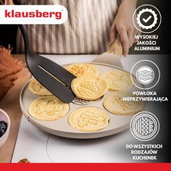 Klausberg KB 7970 Pancake Pan, 26.5 cm, 7 compartments, Non-stick coating, Induction-compatible, Beige