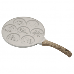 Klausberg KB 7970 Pancake Pan, 26.5 cm, 7 compartments, Non-stick coating, Induction-compatible, Beige