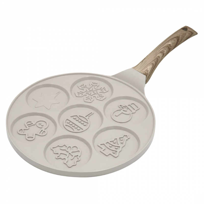 Klausberg KB 7970 Pancake Pan, 26.5 cm, 7 compartments, Non-stick coating, Induction-compatible, Beige