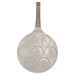 Klausberg KB 7970 Pancake Pan, 26.5 cm, 7 compartments, Non-stick coating, Induction-compatible, Beige
